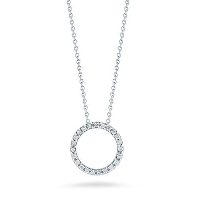 Roberto Coin 18k Gold Tiny Treasures Small Diamond Circle Necklace