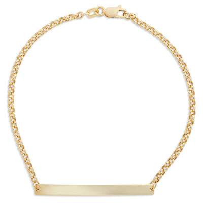 7.5-Inch Engravable Bar Bracelet 14K Yellow Gold