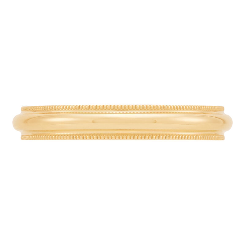 Yellow Gold Polished Milgrain Edge Comfort Fit 3mm Band 18K image number 2