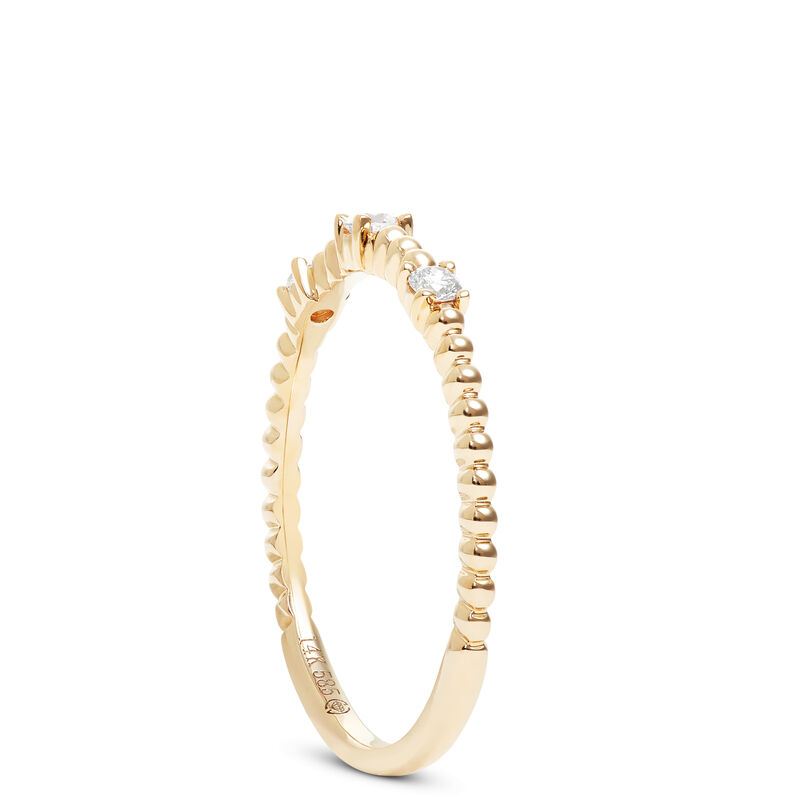 Prong Set Beaded Diamond Band, 14K Yellow Gold image number 1