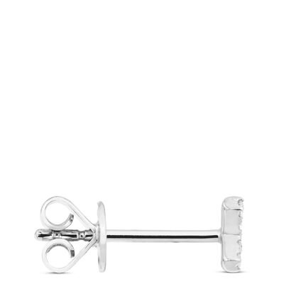 Diamond "X" Single Stud Earring, 14K White Gold