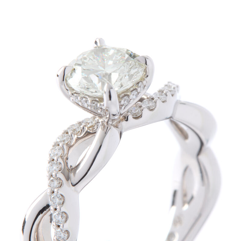 Bella Ponte Open Twist Shank Diamond Engagement Ring, 14K White Gold image number 1