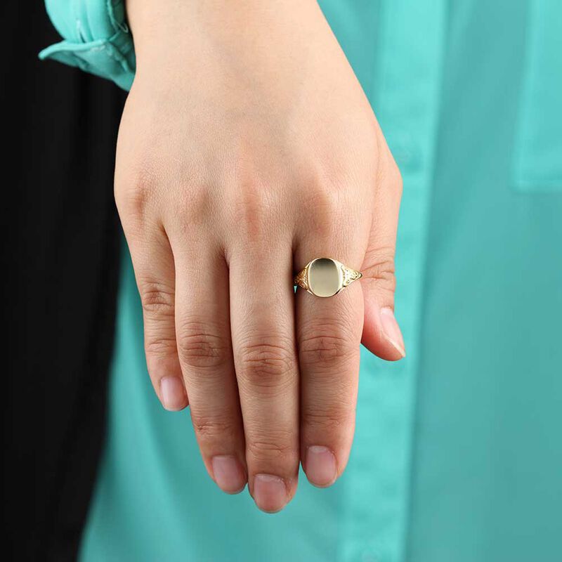 Toscano Signet Ring 14K, Yellow Gold image number 2