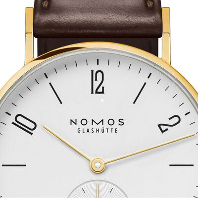 NOMOS Tangente Gold Dor&eacute; White Dial Watch, 33.8mm