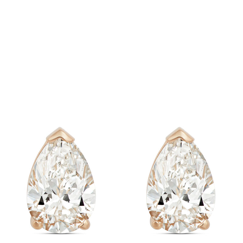 Pear Shape Diamond Studs, ⅔ Carat Total Weight in 14K Yellow Gold image number 0