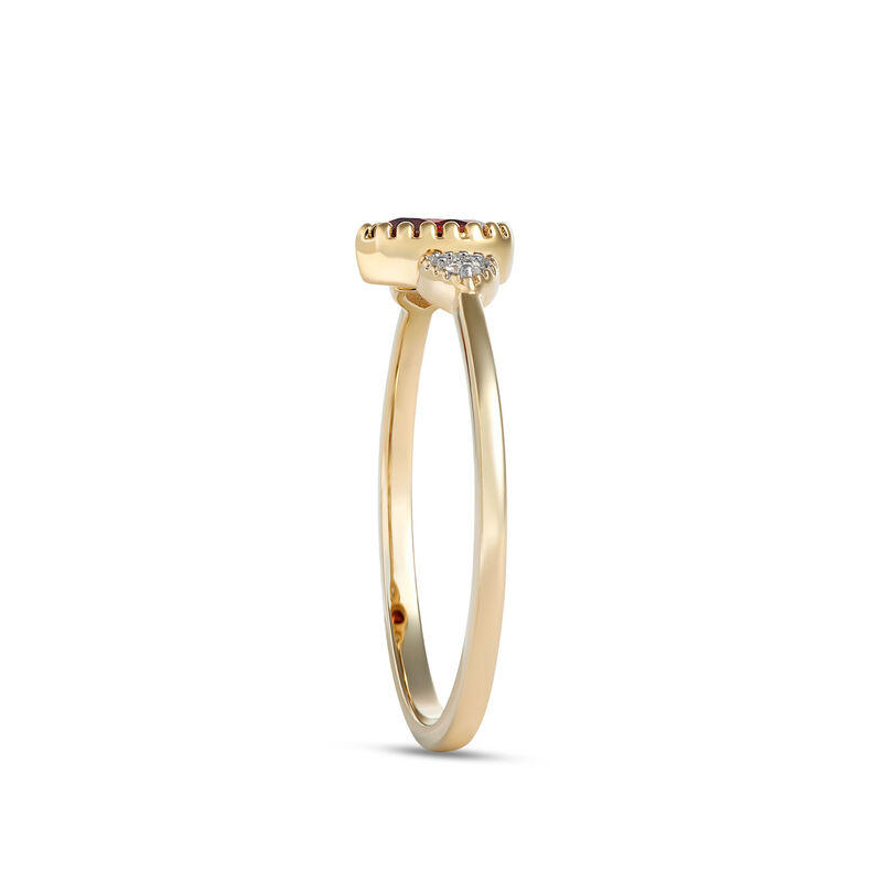 Pear Shaped Garnet Ring, 14K Yellow Gold image number 1