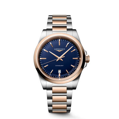 Longines Conquest Blue Dial Watch, 41mm