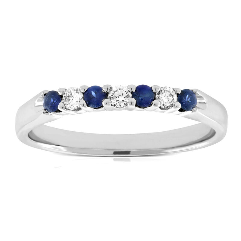 Sapphire & Diamond Band 14K image number 0
