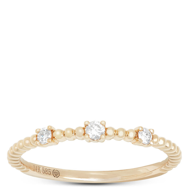 Prong Set Beaded Diamond Band, 14K Yellow Gold image number 0