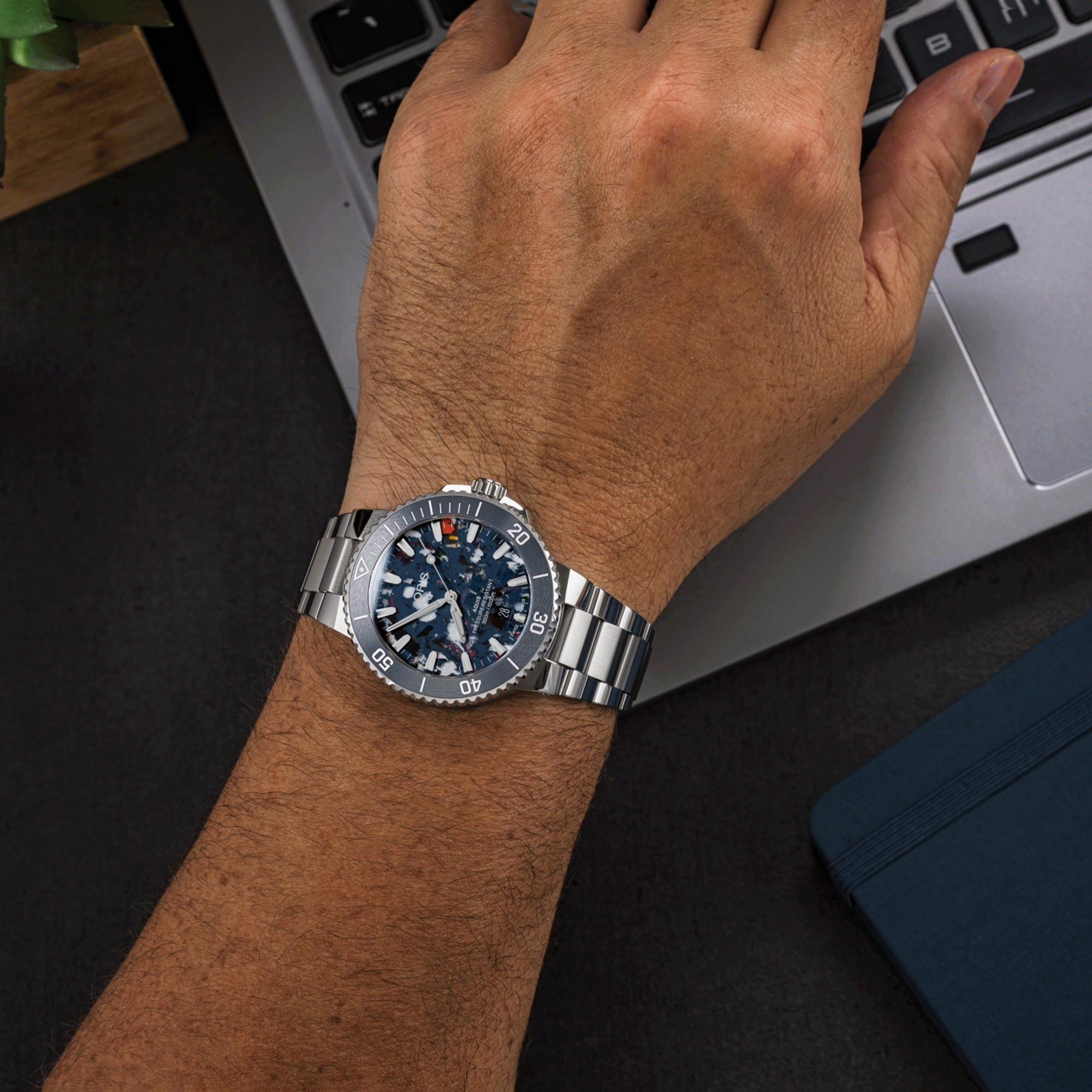 Oris Aquis Date Upcycle Multicolored Dial Watch, 43 mm