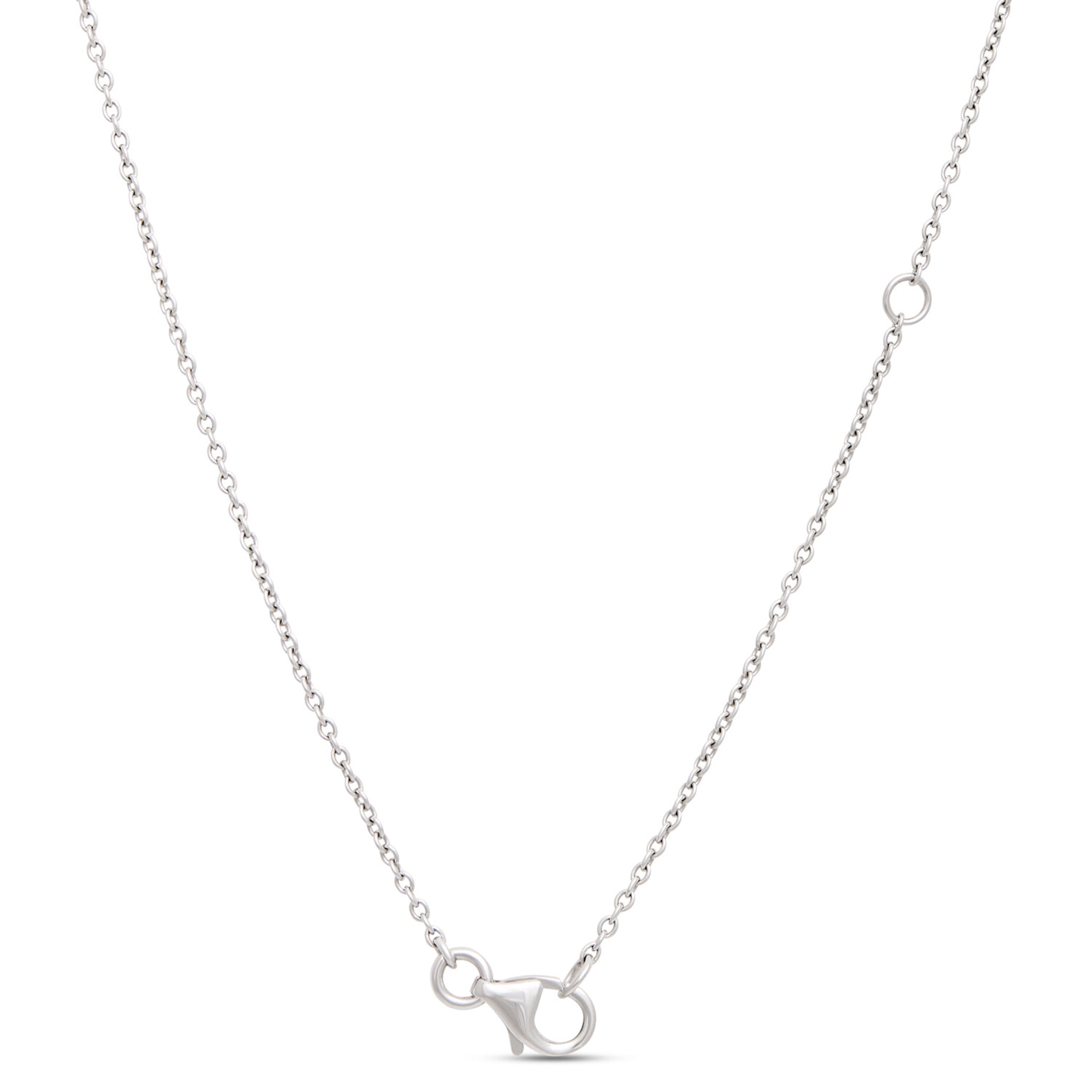 Double Loop Black and White Diamond Necklace, ⅓ Carat, 14K White Gold