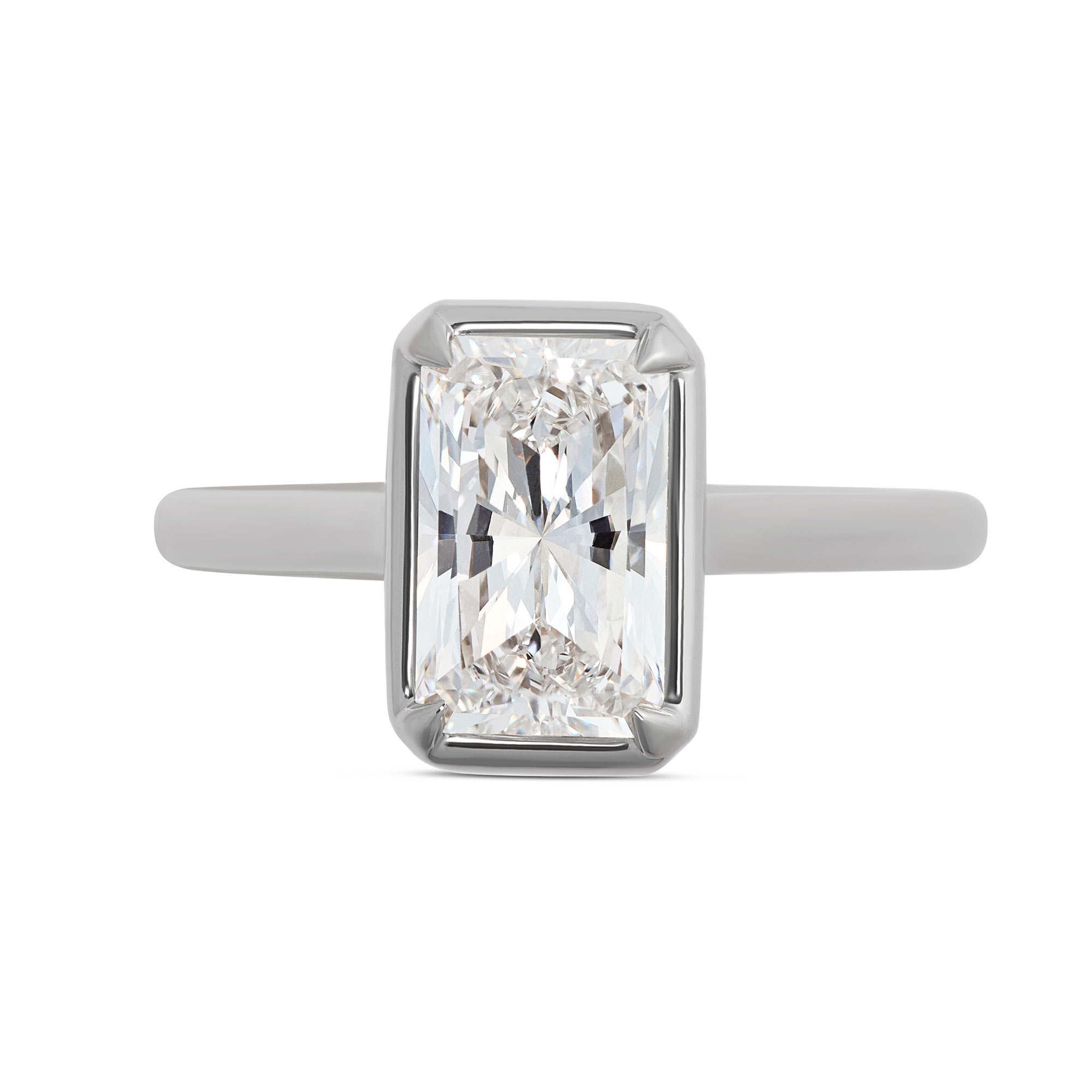Bella Ponte Radiant Solitaire Diamond Engagement Ring, Platinum
