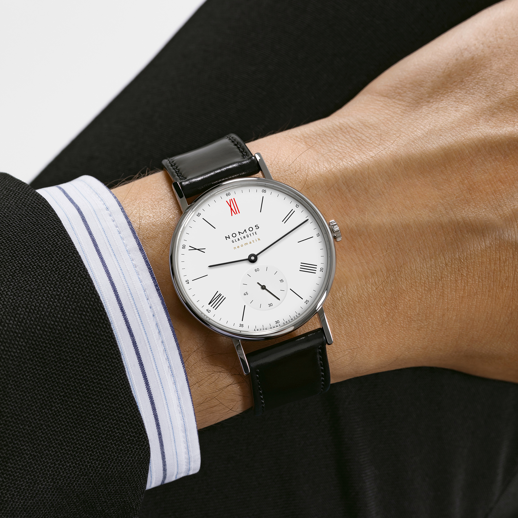 NOMOS Ludwig Neomatik 39 &Auml;rzte ohne Grenzen White Dial Watch, 38.5mm
