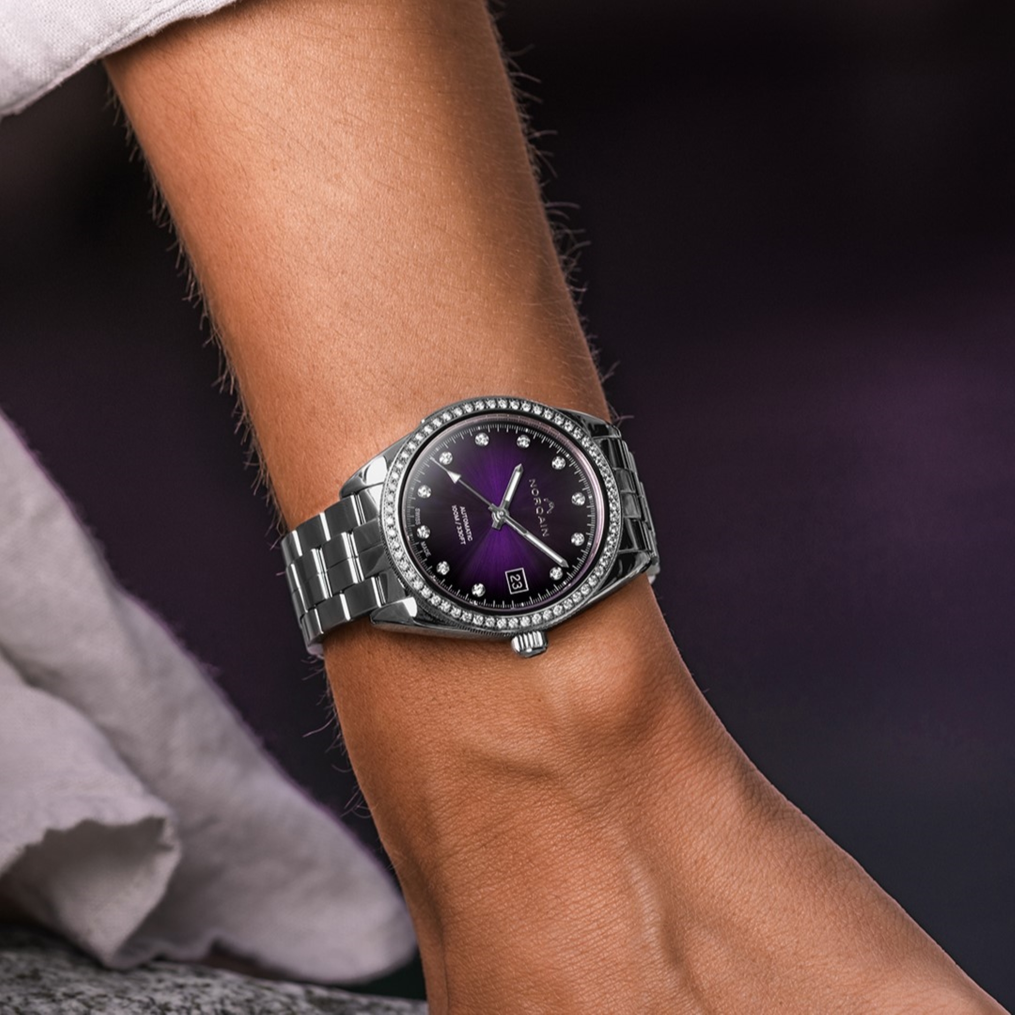 NORQAIN Adventure Sport  Purple Gradient Dial Watch, 37mm