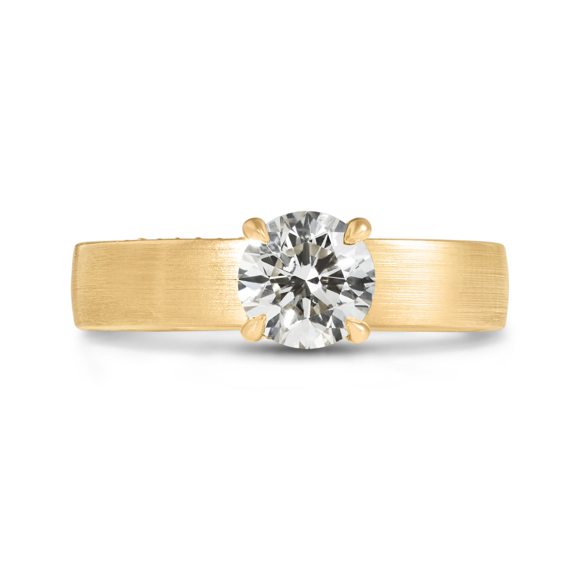 Bella Ponte Round Diamond Solitaire Engagement Ring, 14K Yellow Gold
