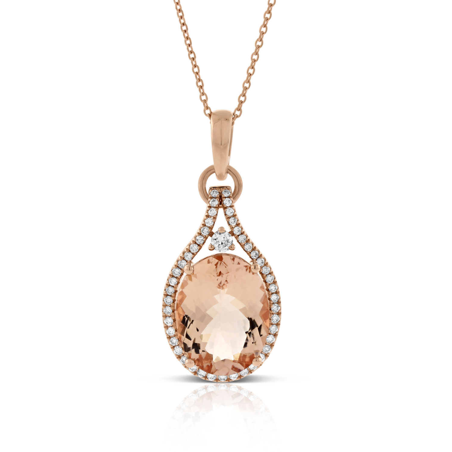 Rose Gold Morganite \u0026 Diamond Pendant 