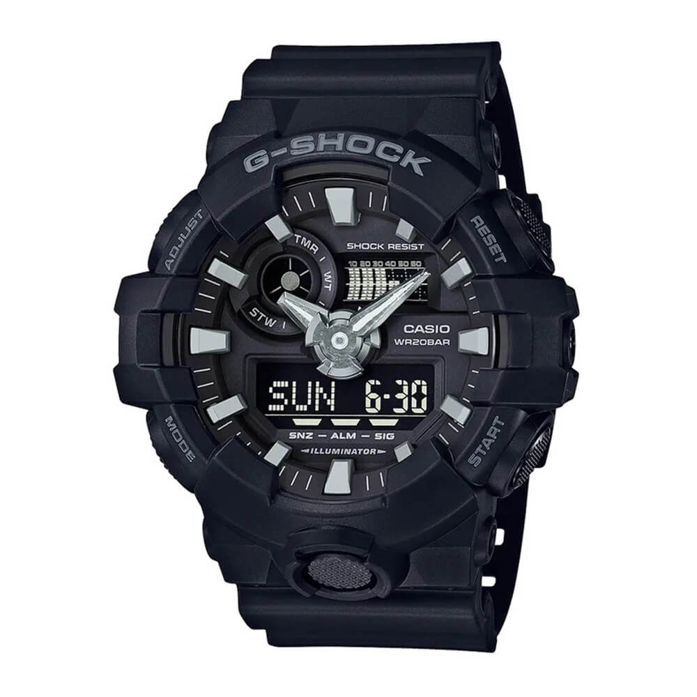 G-Shock Black Strap Gray Detailed Watch, 57.5mm