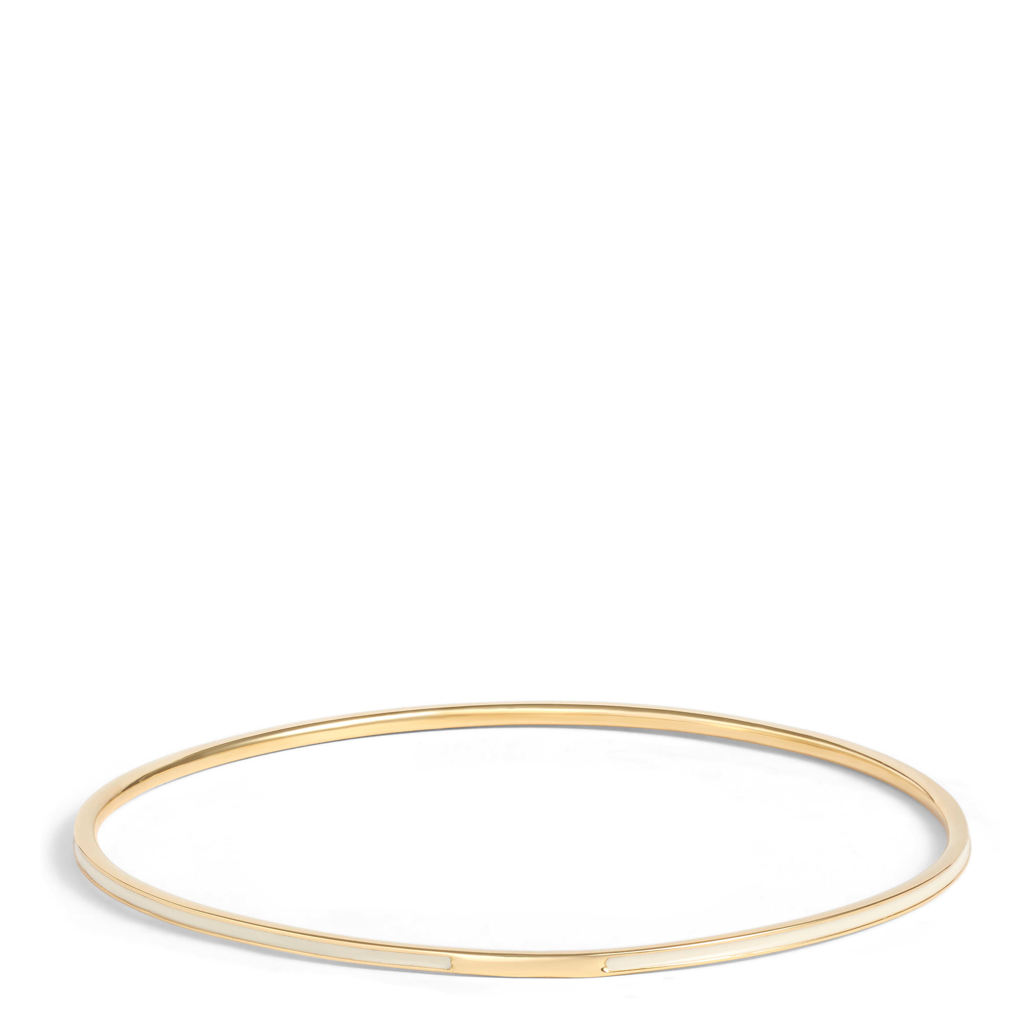 Toscano White Enamel Slip On Bangle, 14K Yellow Gold