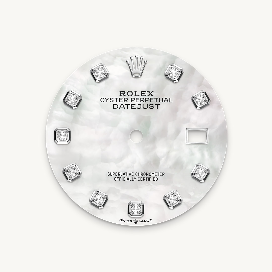 rolex datejust in white rolesor - combination of oystersteel and white gold, m126284rbr-0011 - mother-of-pearl dial - ben bridge