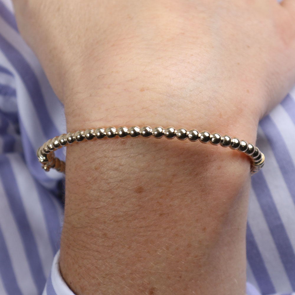 Toscano Beaded Bangle 14K