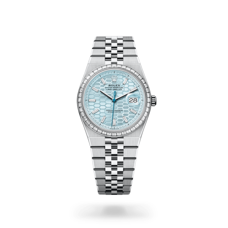 rolex land-dweller in platinum, m127286tbr-0001 - ben bridge