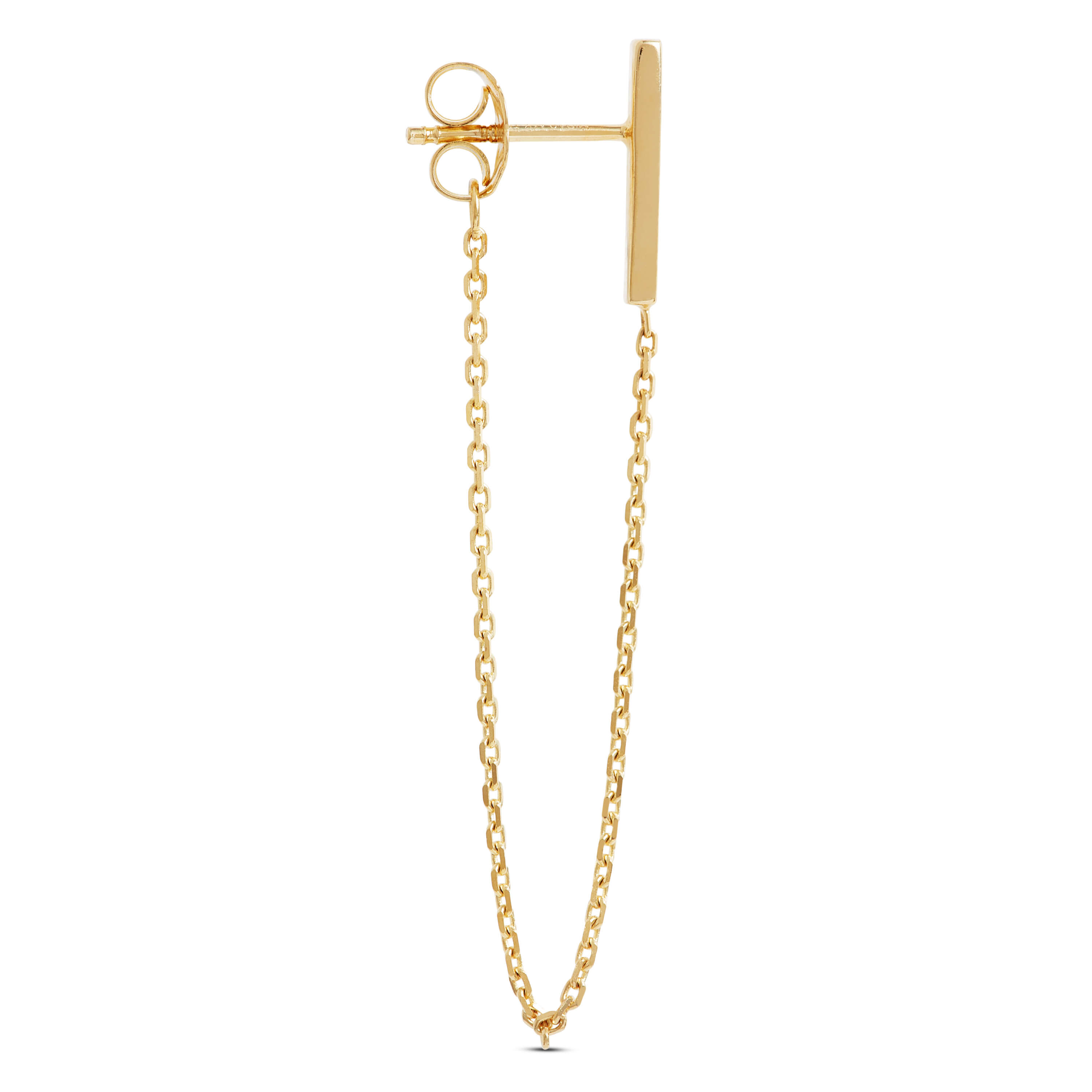 Bar & Chain Earrings 14K