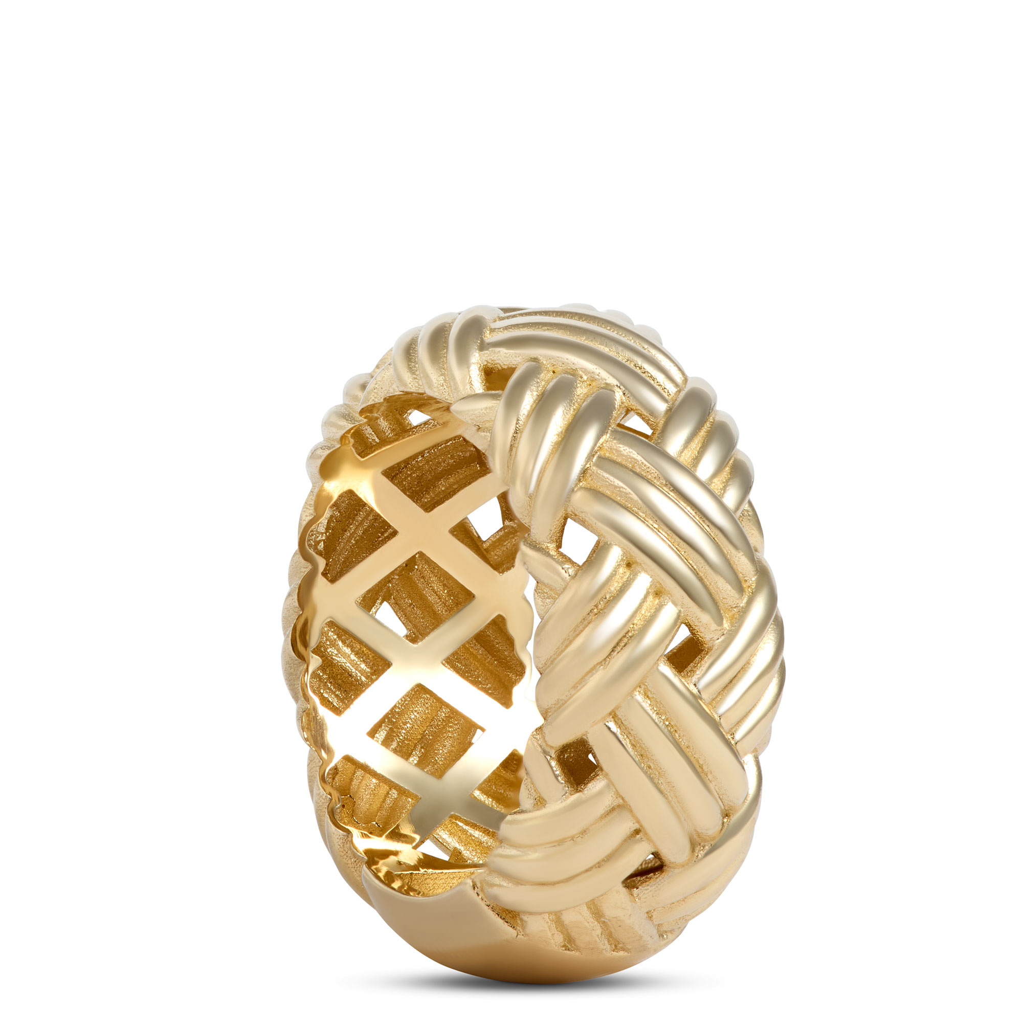 Toscano Basket Weave Ring, 14K Yellow Gold, Size 7.0