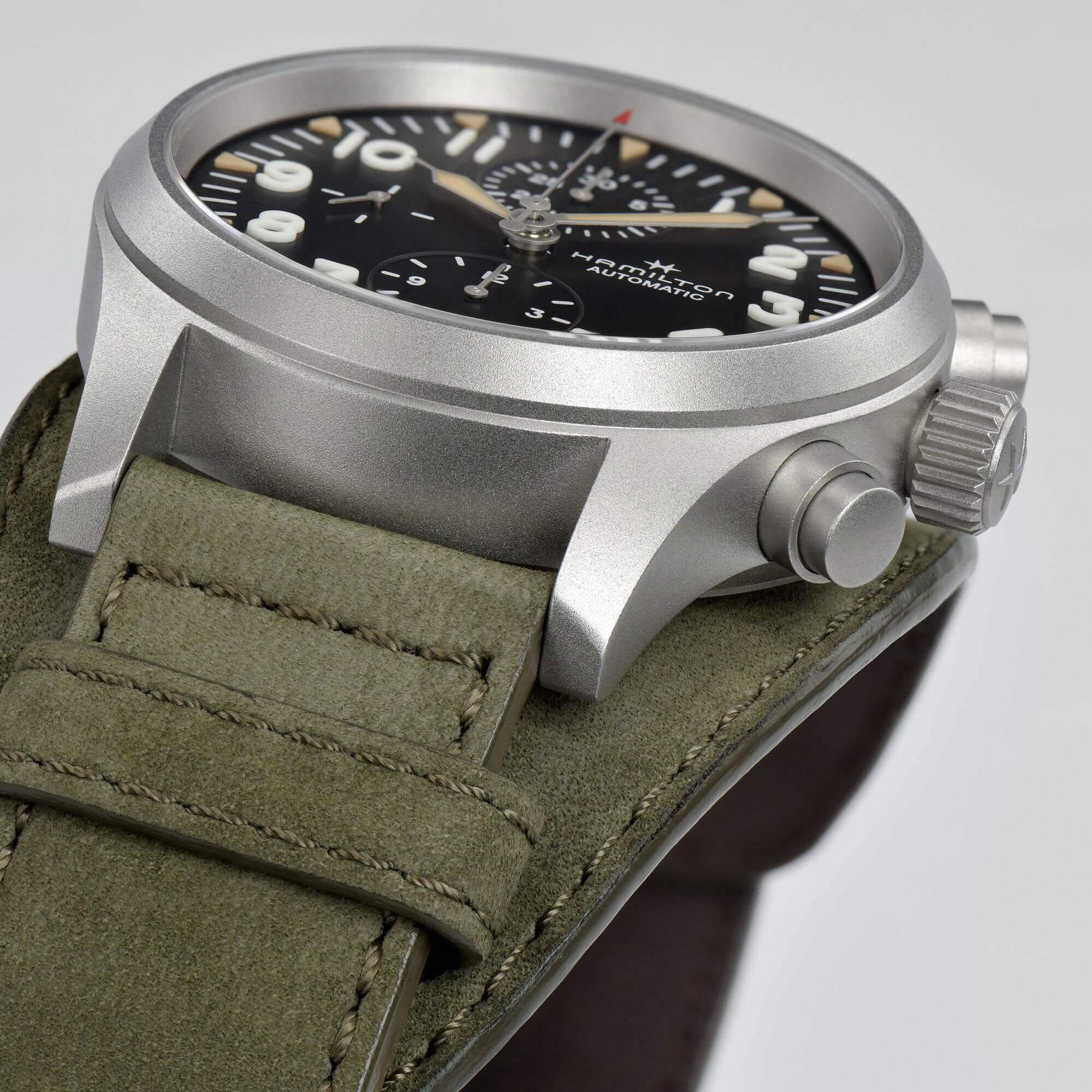 Hamilton Khaki Field Auto Chrono Black Dial Watch, 44mm
