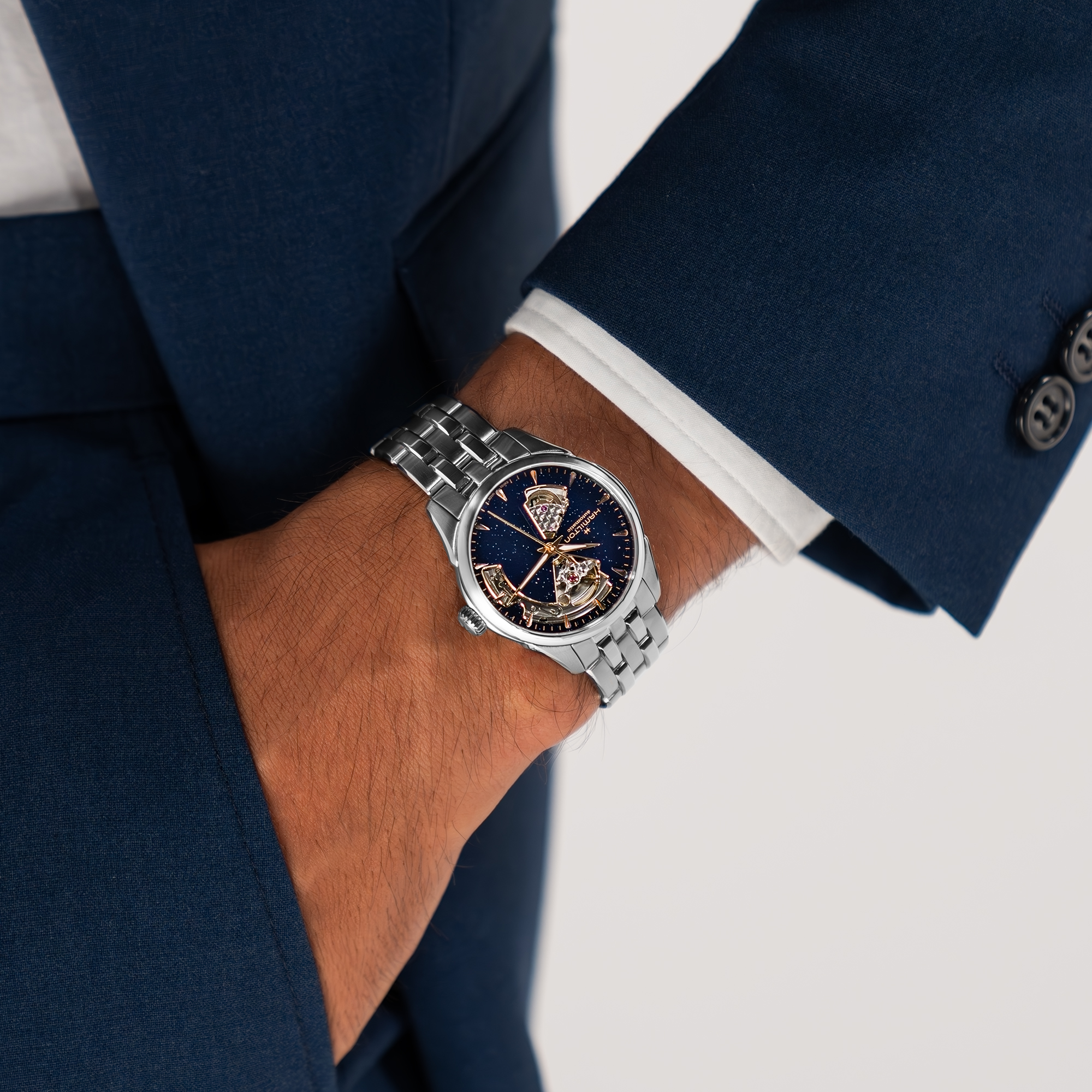 Hamilton Jazzmaster Open Heart Lady Auto Blue Dial Watch, 36mm