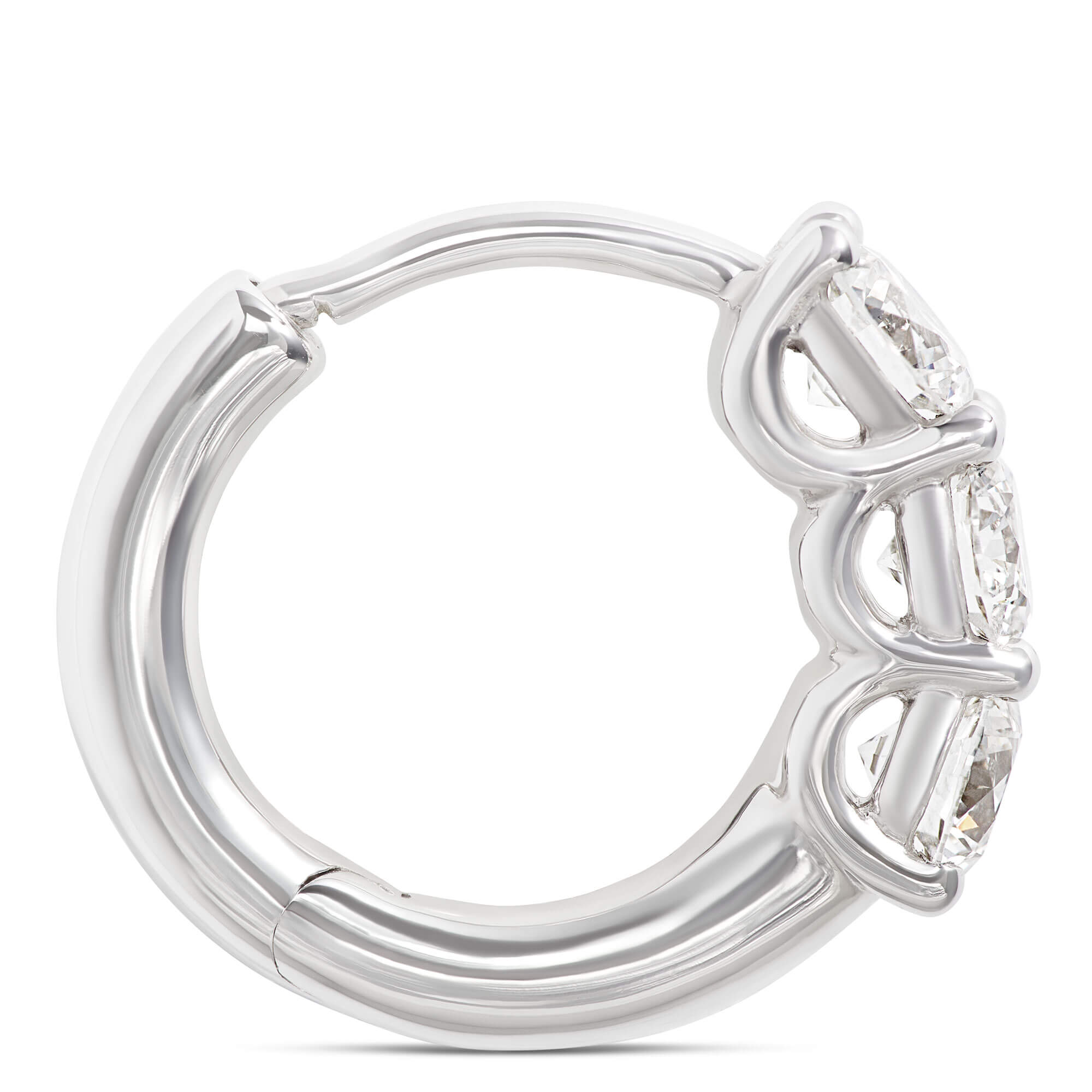 12.5MM Diamond Huggie Hoop Earrings 14K