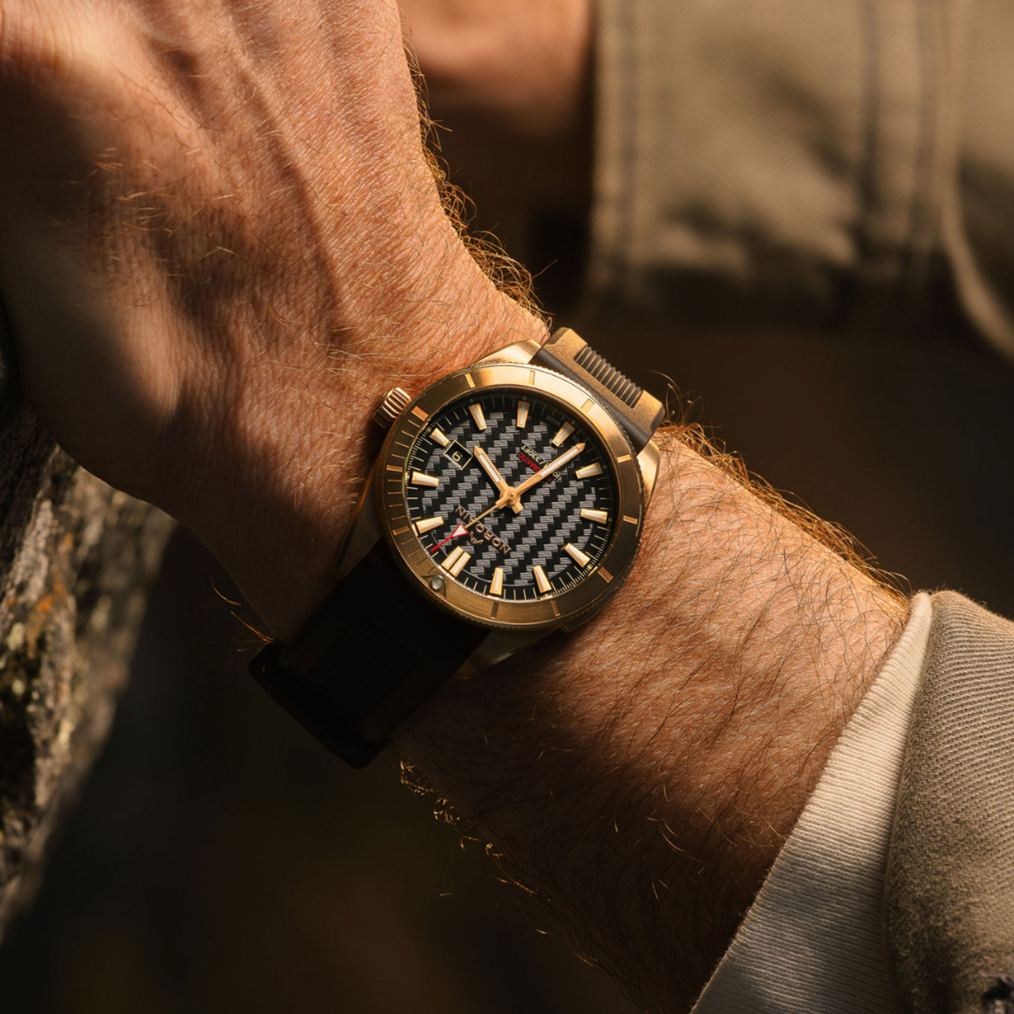 NORQAIN Adventure Sport "GOLDEN HOUR" Chronometer Limited Edition Black Dial Watch, 42mm