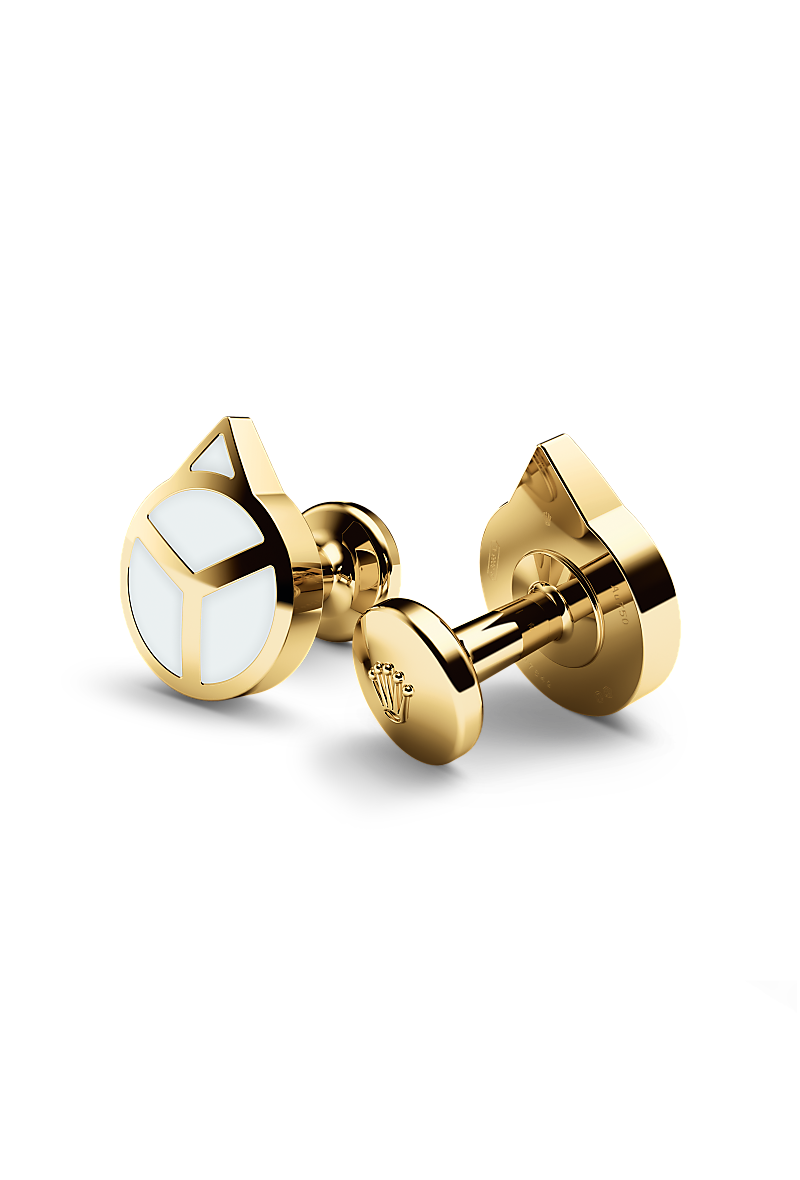 Rolex Hand cufflinks, 18 kt yellow gold, A1028