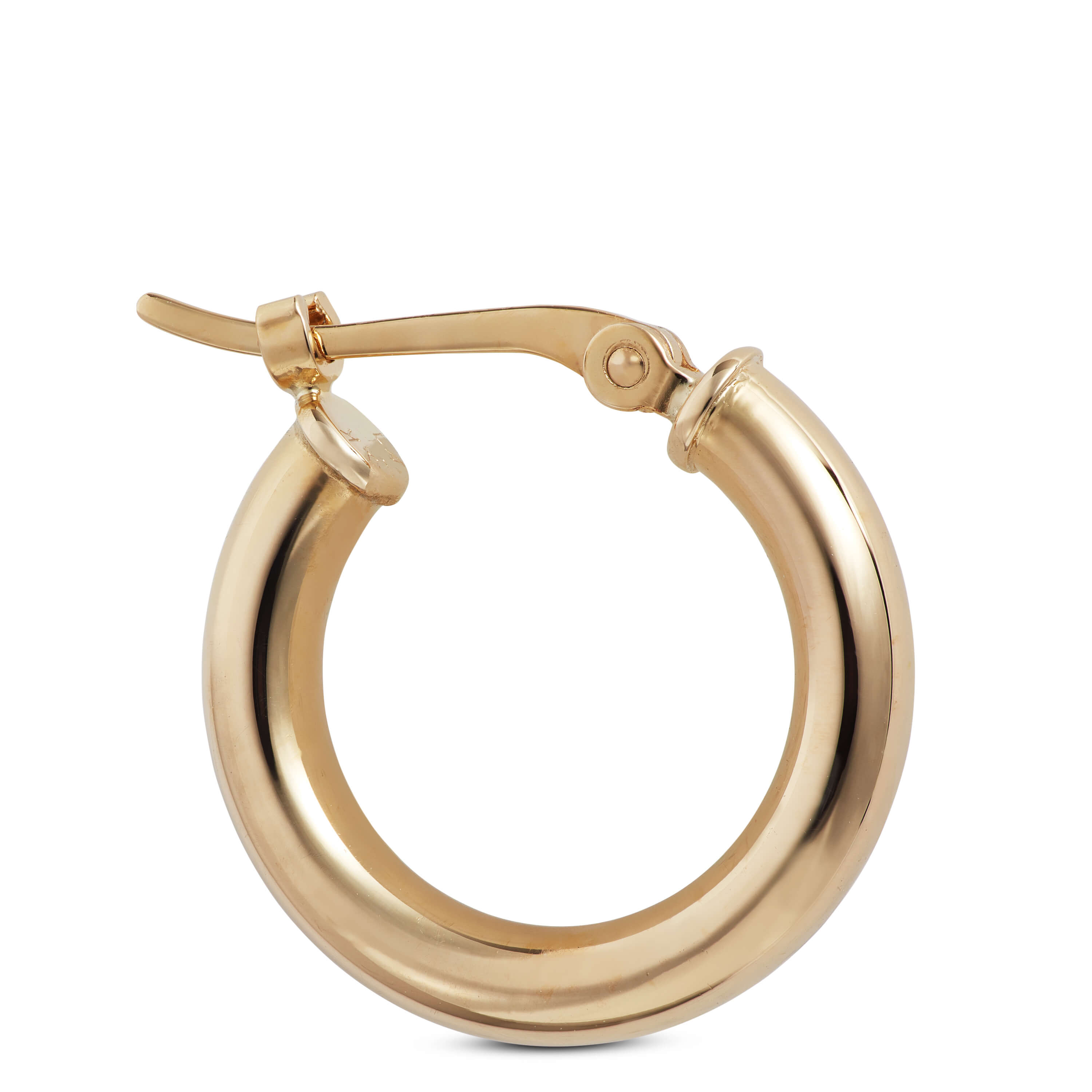 15MM Hoop Earrings, 14K Yellow Gold