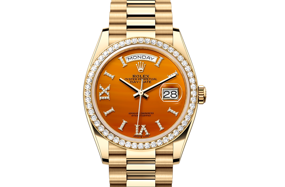 Rolex Day-Date 36 Day-Date Oyster, 36 mm, yellow gold and diamonds - M128348RBR-0049 at Ben Bridge