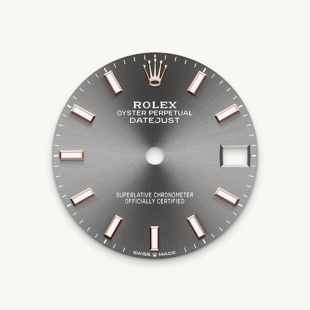 rolex datejust in everose rolesor - combination of oystersteel and everose gold, m278241-0018 - slate dial - ben bridge
