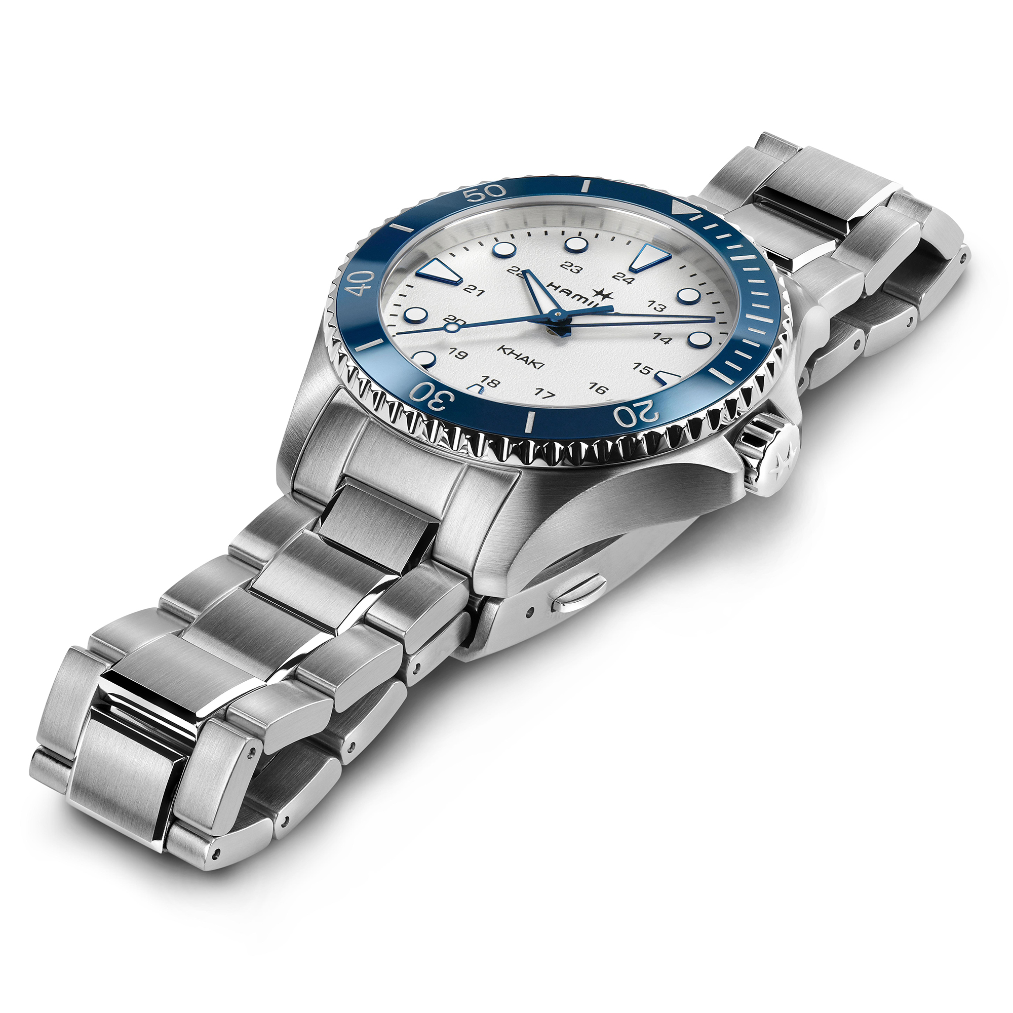 Hamilton Khaki Navy Scuba Quartz Silver Tone Dial Watch, 37mm