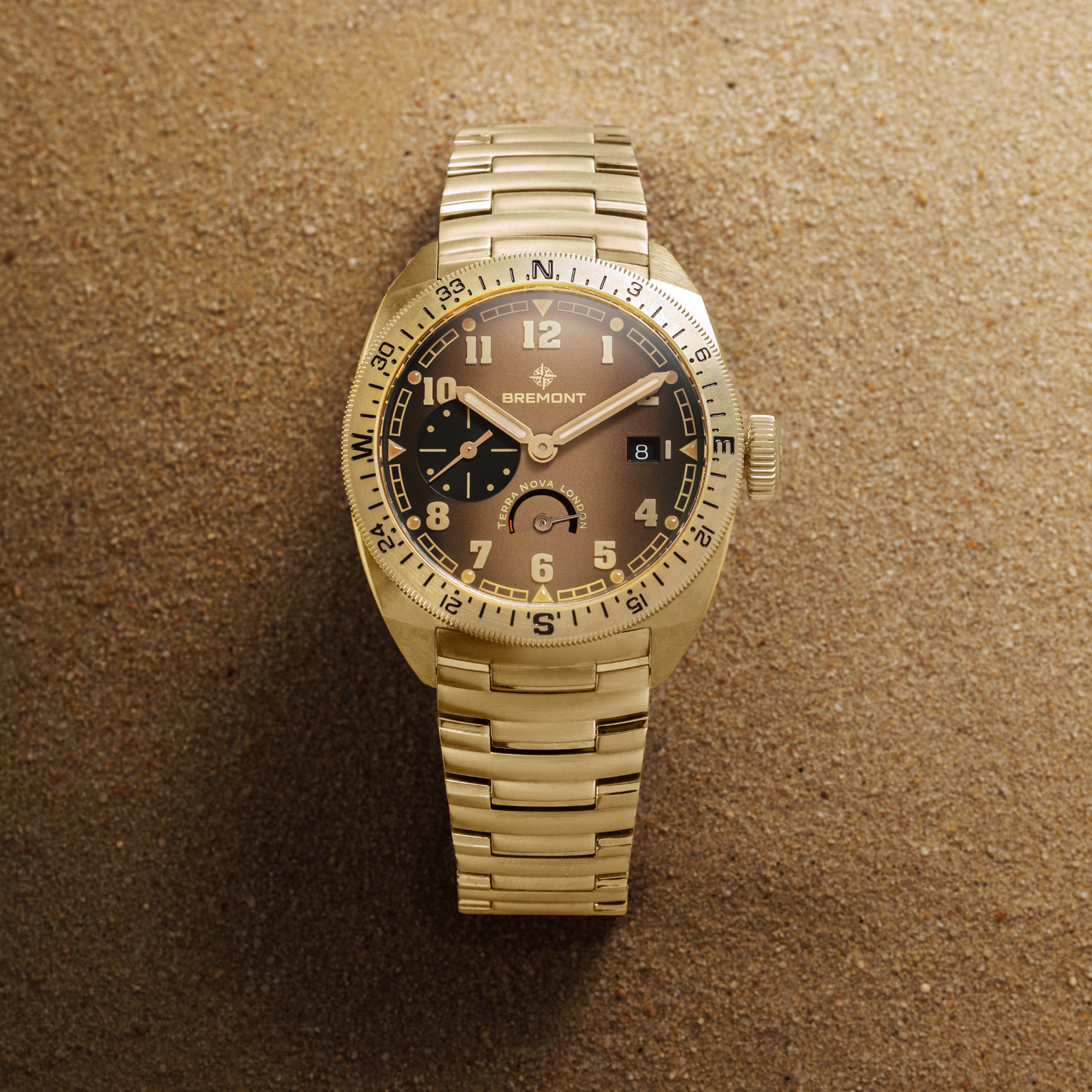 Bremont Terra Nova Power Reserve Bronze Brown Dial Watch, 40.5mm