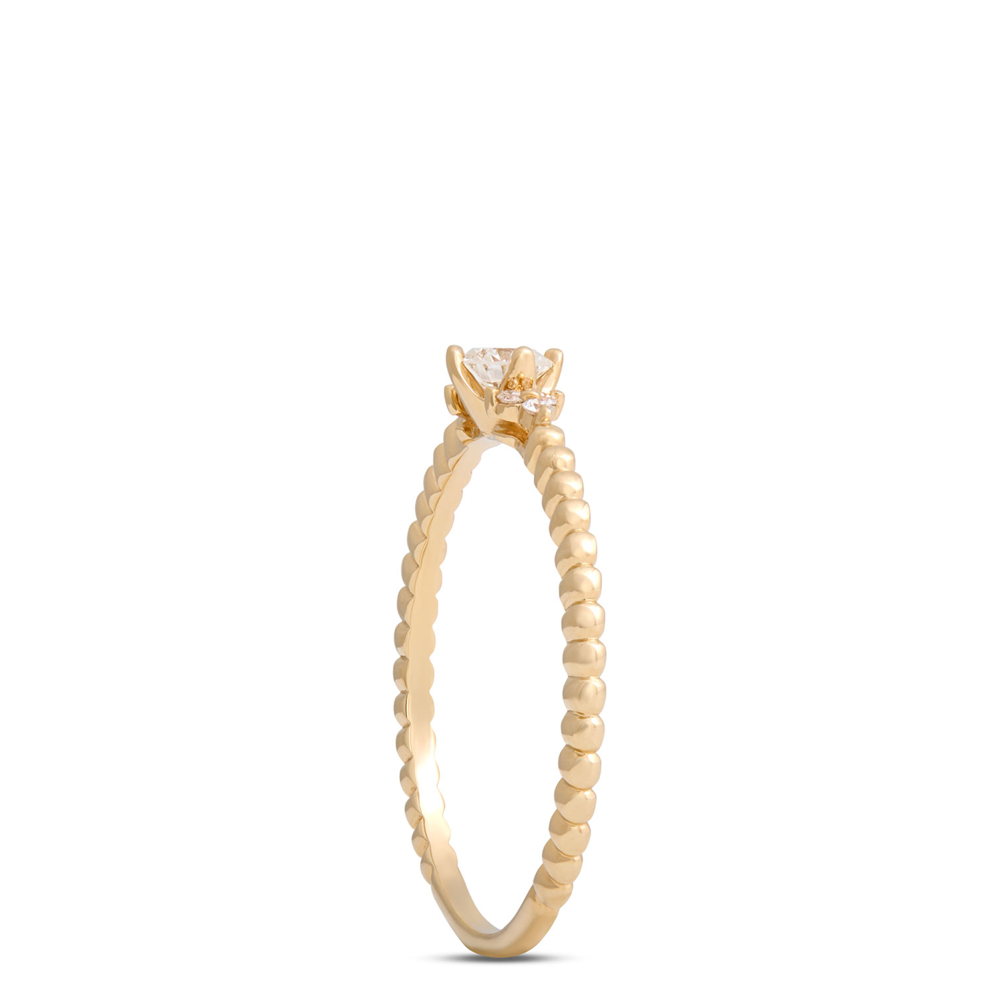 Round Diamond Ring, 14K Yellow Gold