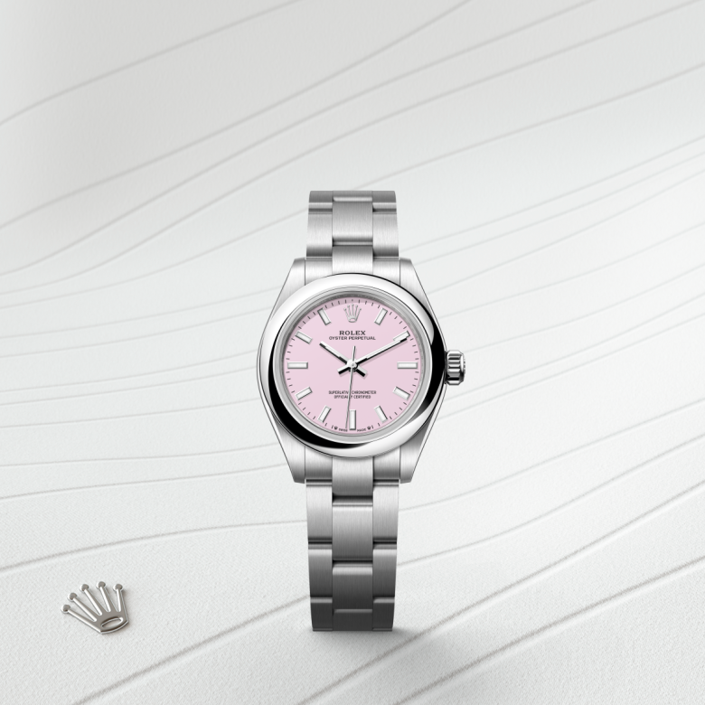 rolex oyster perpetual in oystersteel, m276200-0009 - watch with background color - ben bridge