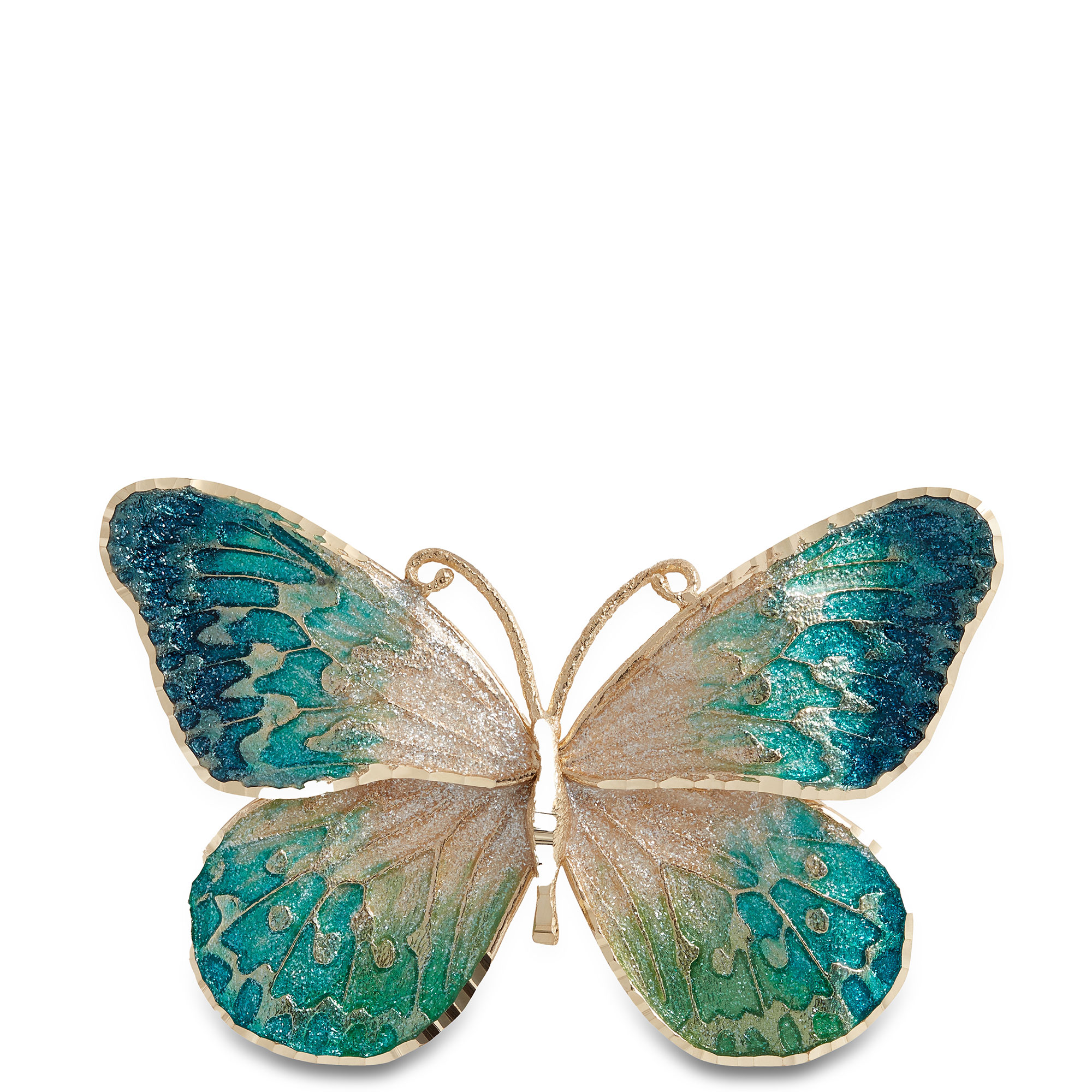 Toscano Yellow Gold Collection Toscano Blue & Green Enamel Butterfly Pin 14K, Women's | Ben Bridge Jewelers