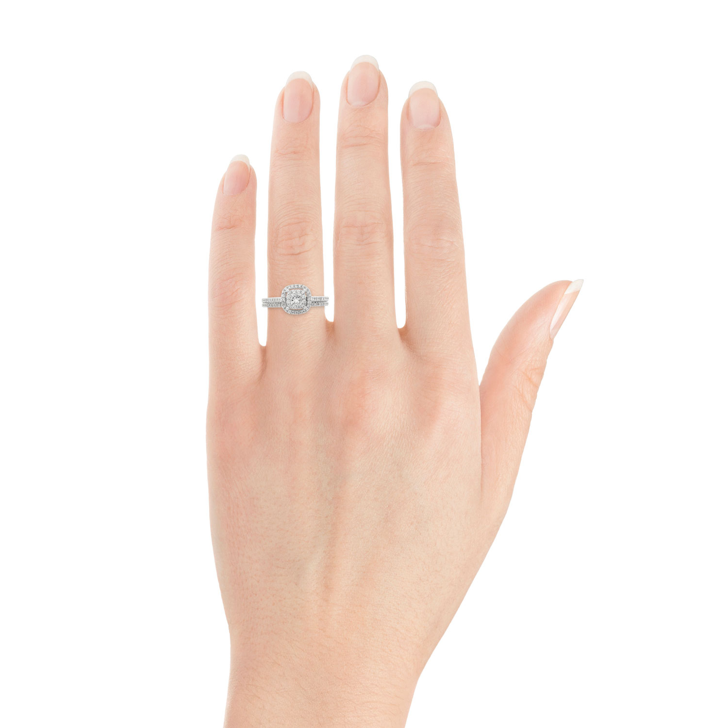 Double Halo Diamond Bridal Set 14K