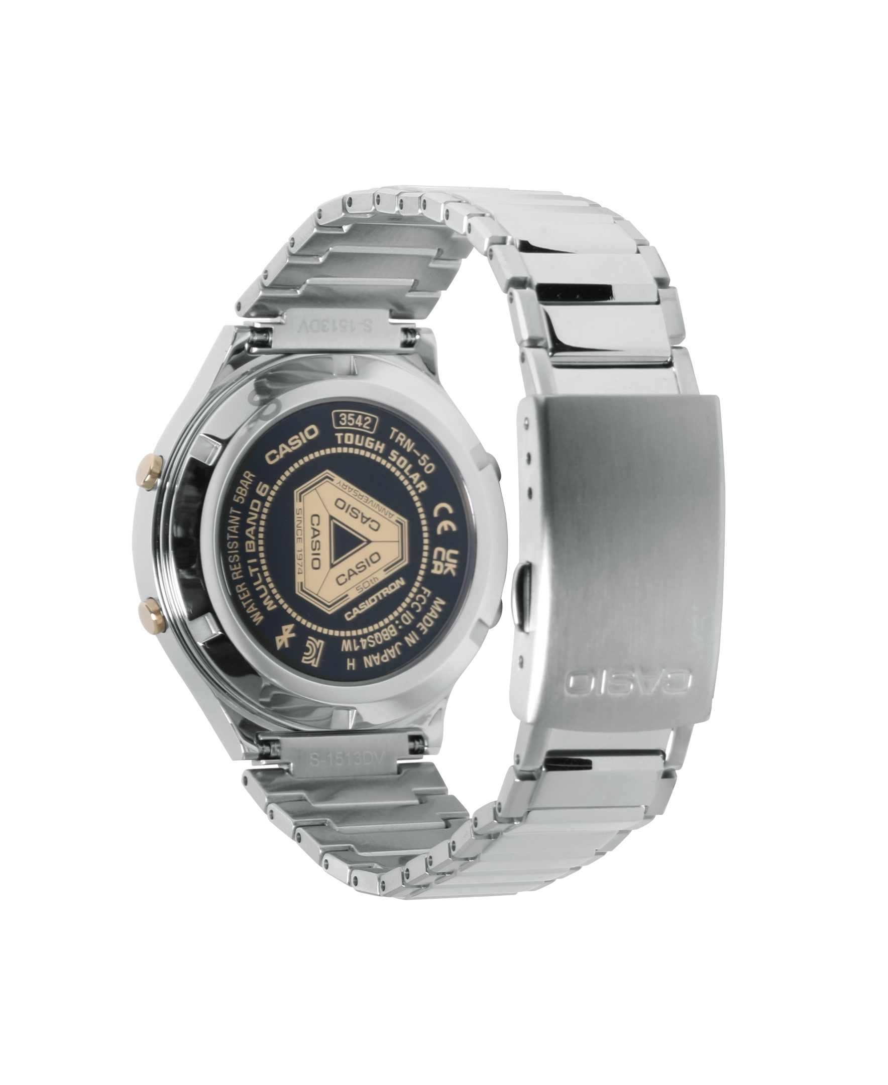 Casio Casiotron 50th Anniversary Limited Edition Recreation Tough Solar Multi Band 6 Brilliant Sunshine Sky And Sea Watch, 42mm