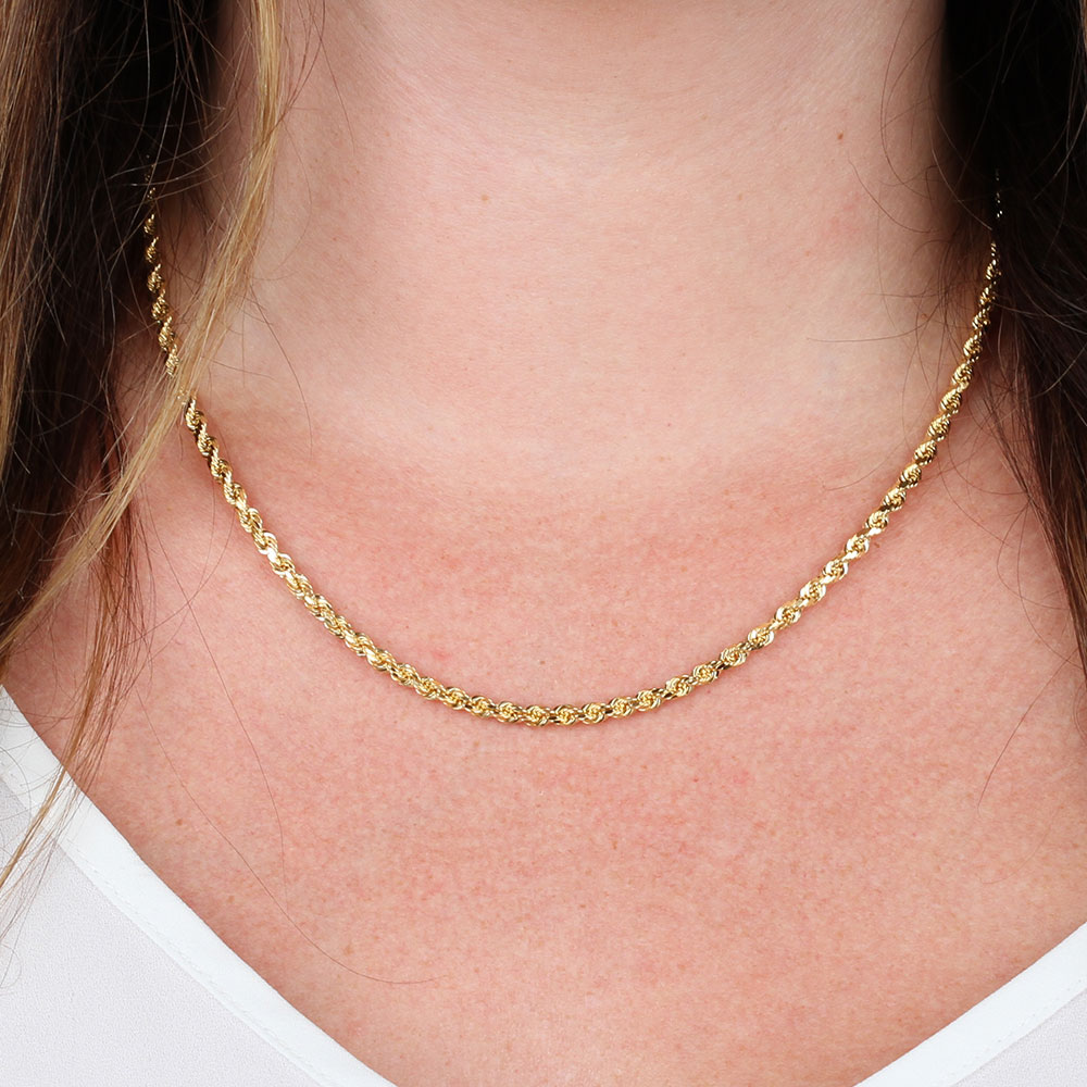 Diamond Cut Rope Chain 14K, 18" Ben Bridge Jeweler