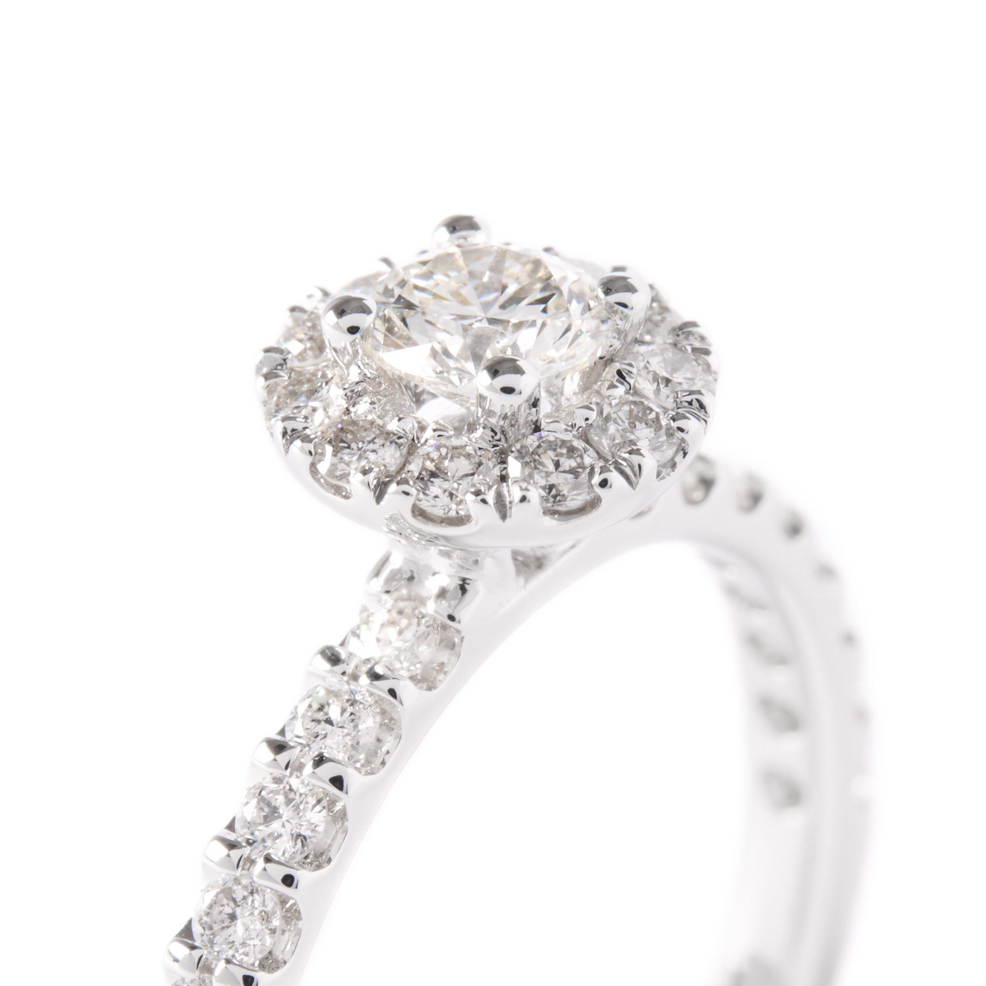 Round Diamond Wedding Band, 14K White Gold