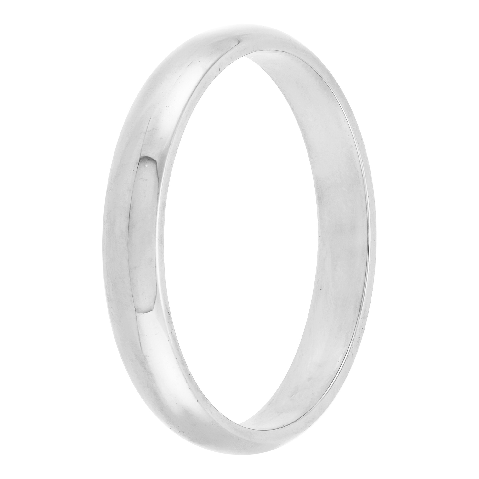 Polished Rounded 3mm Band in Platinum