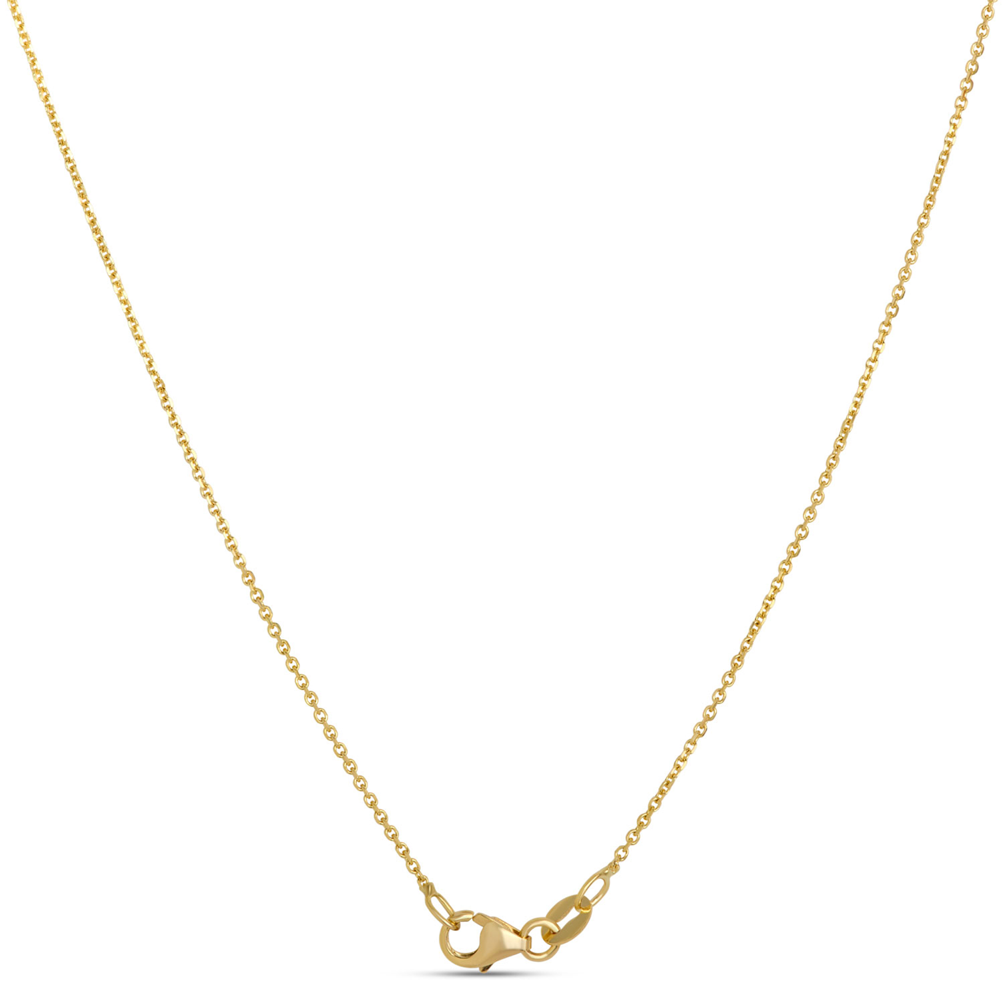 Round Sapphire Diamond Halo Pendant Necklace, 14K Yellow Gold