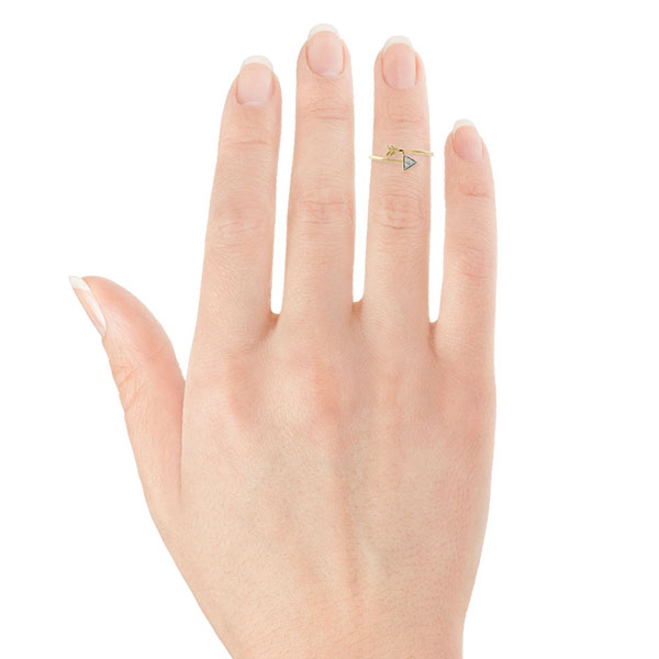 Diamond Arrow Midi Ring 14K
