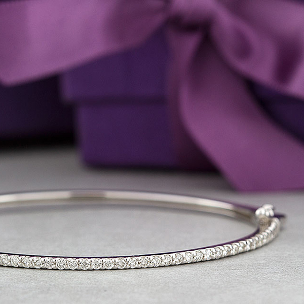 Diamond Bangle Bracelet 14K