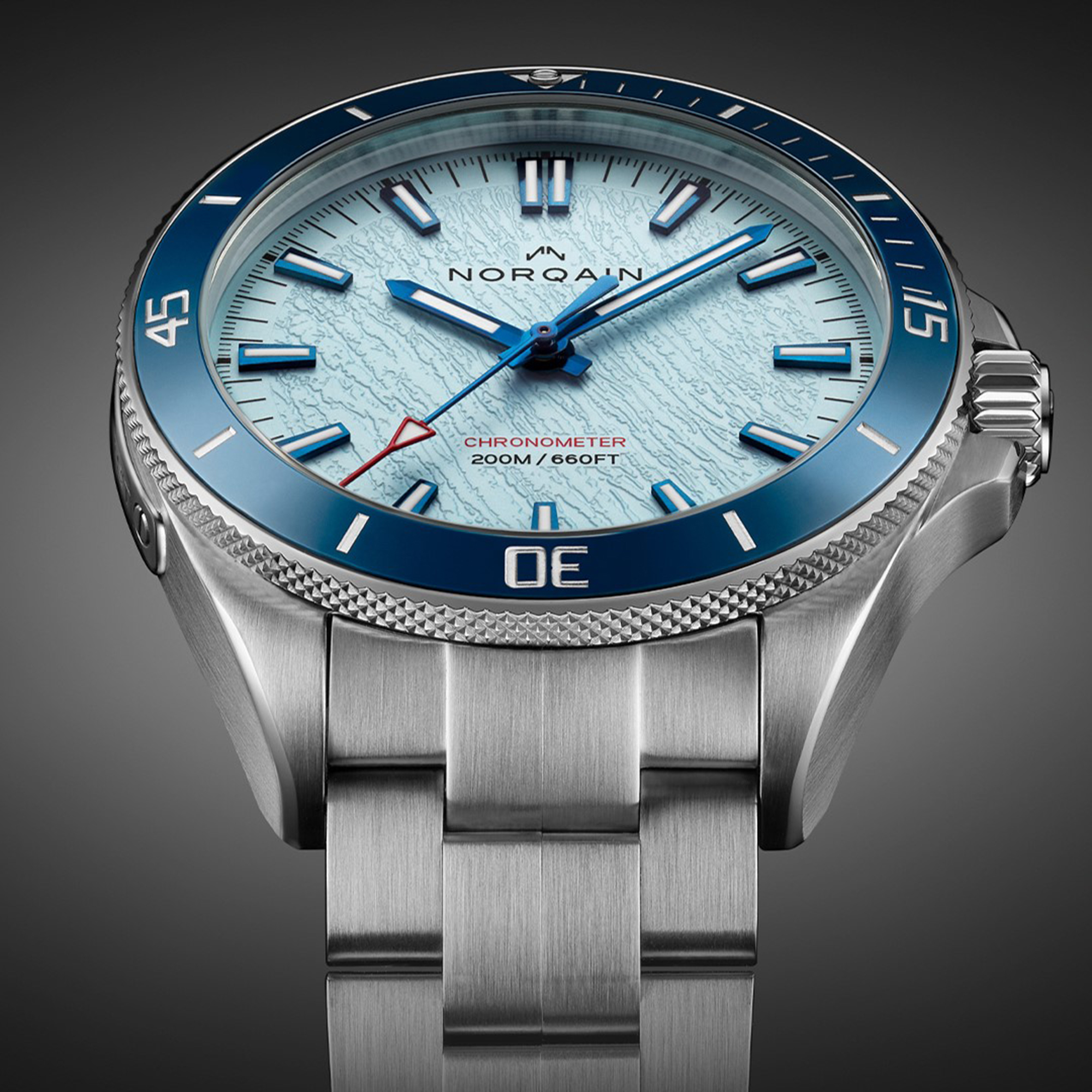 NORQAIN Neverest Glacier Blue Dial Watch, 40mm