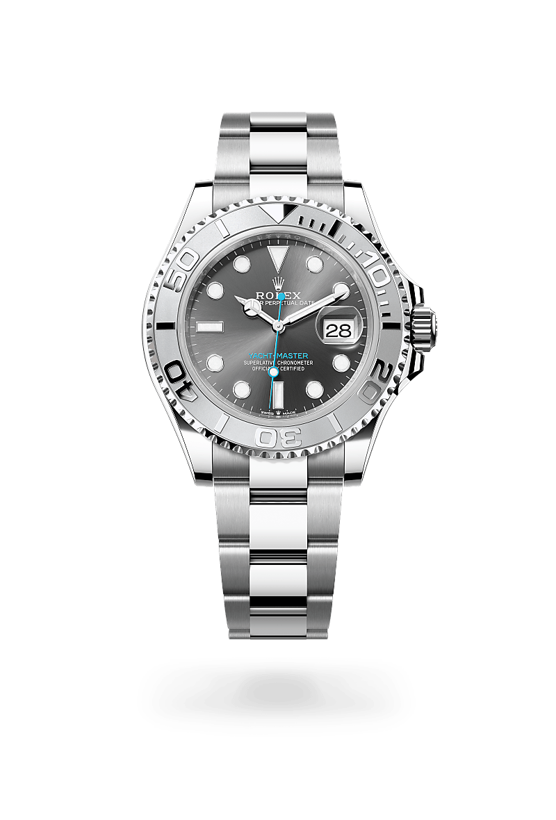 rolex yacht-master in rolesium - combination of oystersteel and platinum, m126622-0001 - ben bridge